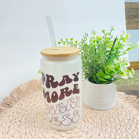 Pray More, Worry Less Print Tumbler