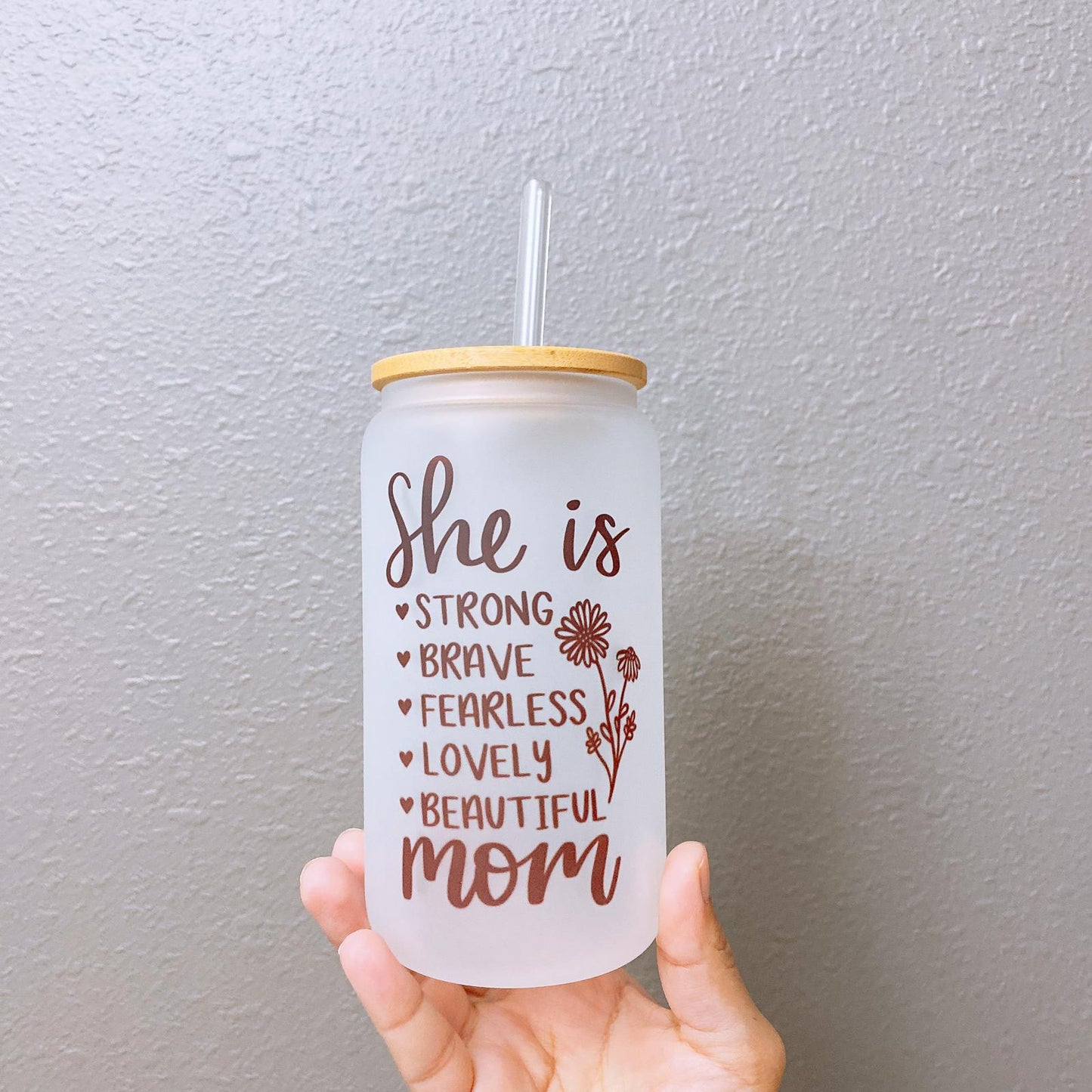 She Is " Mom Print Tumbler